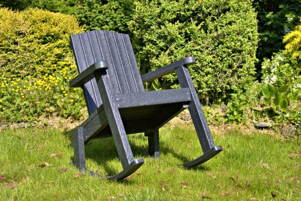 Sustainable recycled plastic outdoor furniture bench by DCW Polymers durable long-lasting - Rockington Garden Rocking Chair